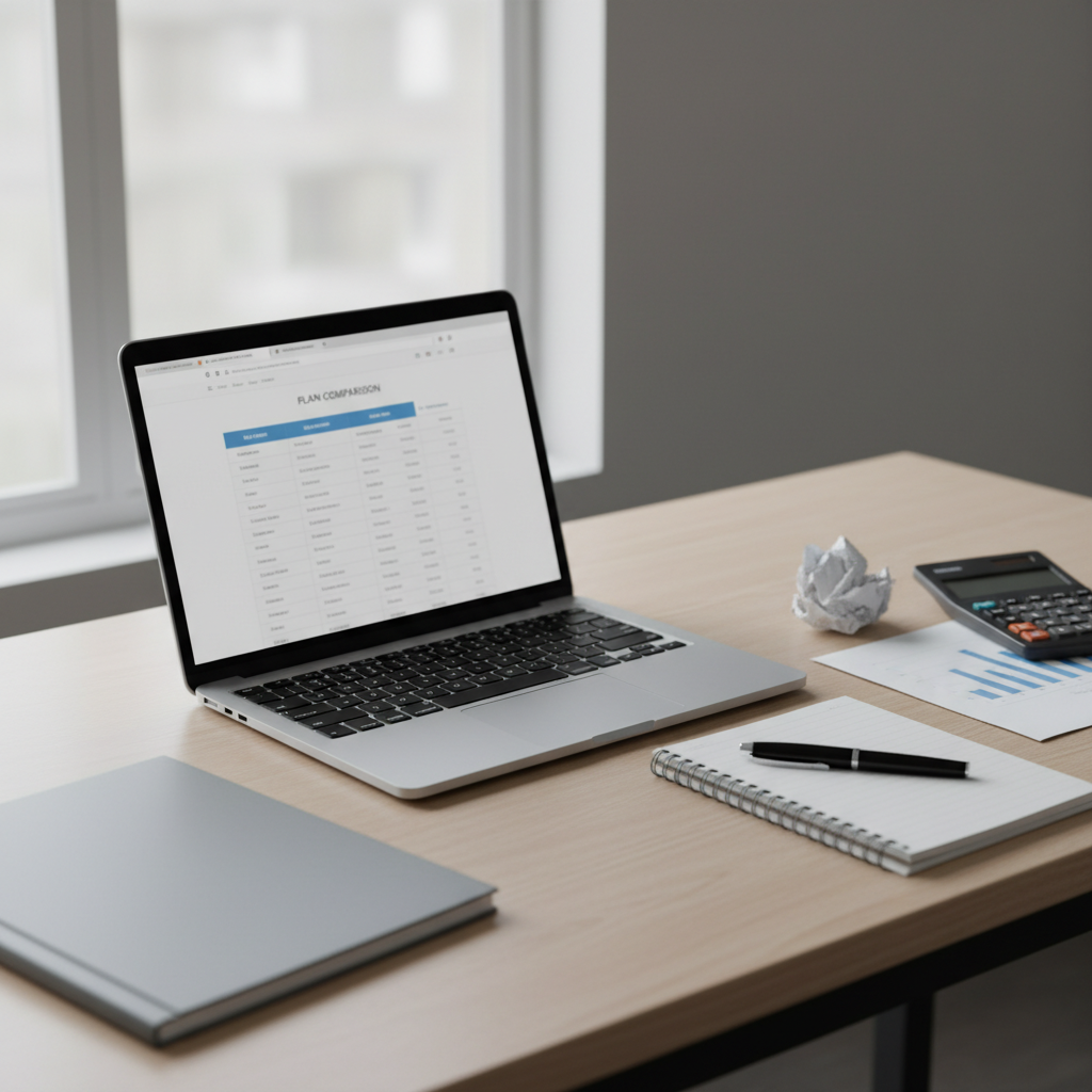 scrivania con laptop e grafico, confronto tra versione gratuita e a pagamento di ChatGPT per la scuola